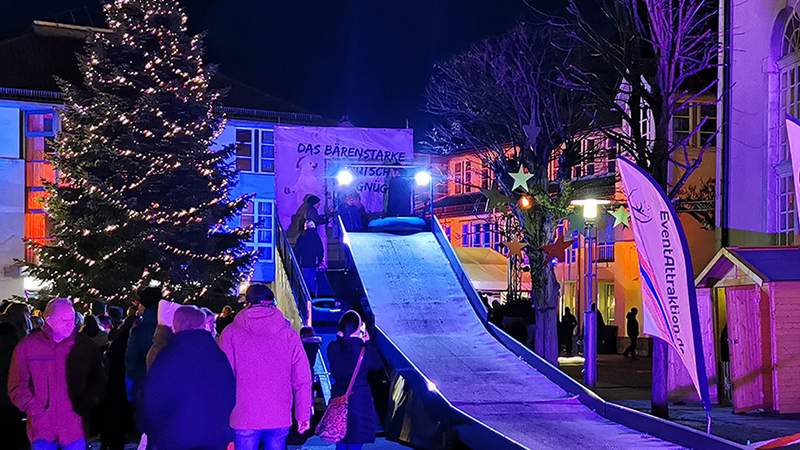 mobile rodelbahn, winter, weihnacht, firmenweihnacht