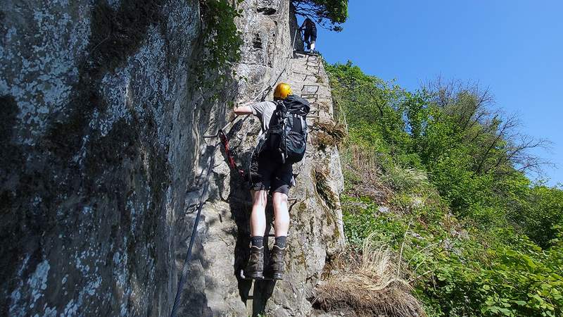 Teamausflug auf dem Klettersteig in Boppard