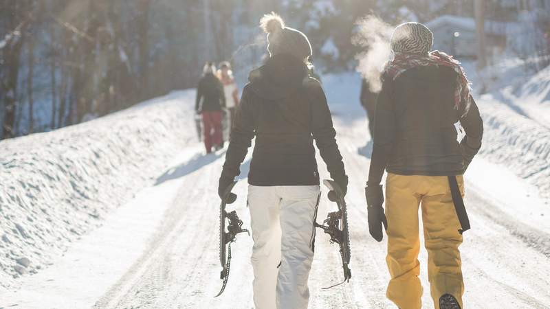 Schneeschuh Gruppe Rückweg