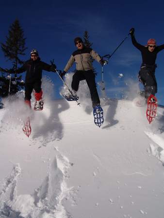 Sprung Schneeschuhwanderung