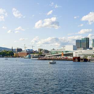 Blick auf das Stadtzentrum von Oslo aus