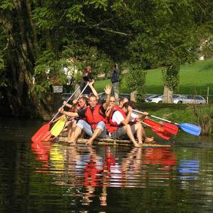 Floßbau mit Kanutour auf dem Kocher