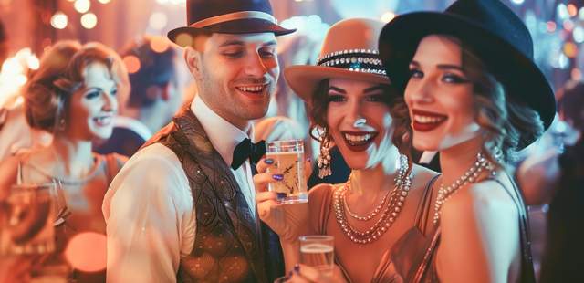 Weihnachtsfeier im Stil der Goldenen 20iger