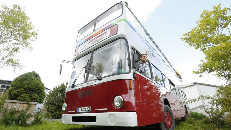 Oldtimer Doppeldecker Bus vom Landhotel Am Rothenberg