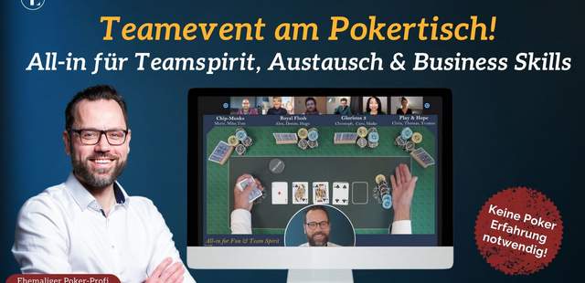 DAS virtuelle Teamevent mit Poker & Mehrwert!
