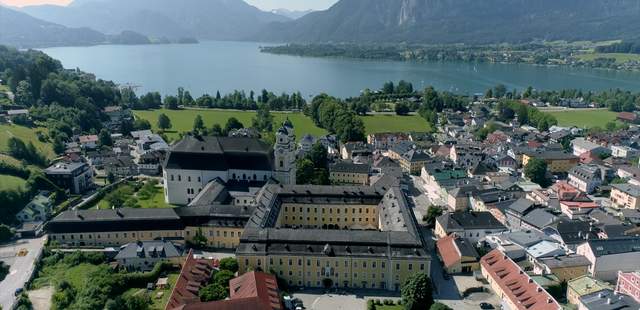 Schloss Mondsee Luftaufnahme