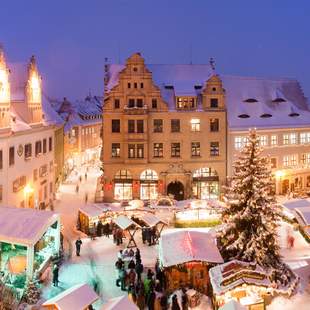 Markt, Weihnachten, Lichter, Stimmung, Gruppe