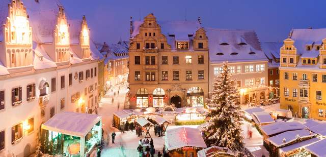 Markt, Weihnachten, Lichter, Stimmung, Gruppe