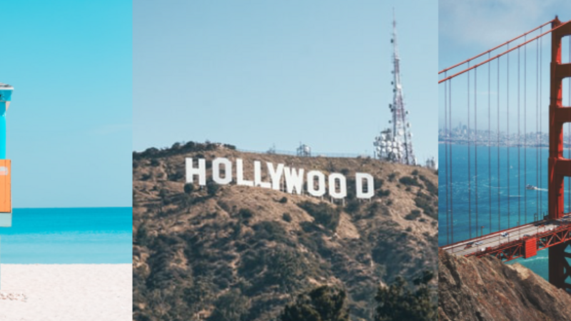 Miami, Los Angeles, San Francisco, Las Vegas,