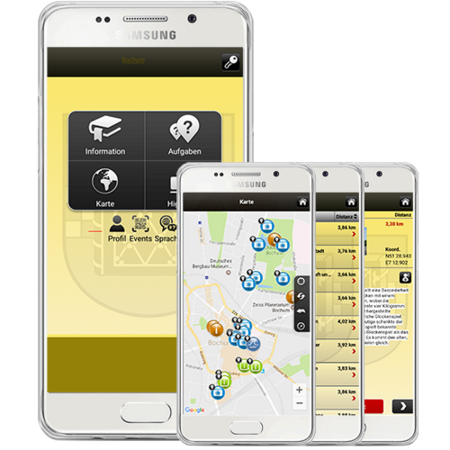 App auf dem Hand unserer City Rallye