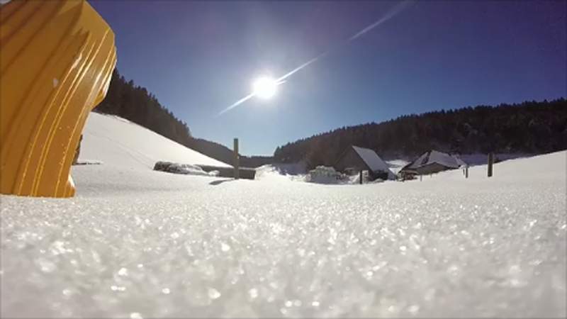 Schlittenfahren Teamevent Schneekristalle