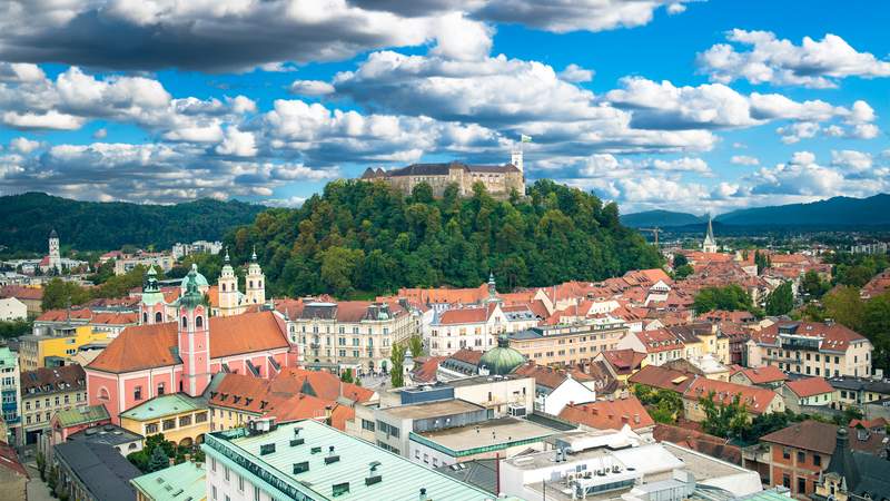 Ljubljana Stadtansicht mit Burg Incentive Reise Ljubljana