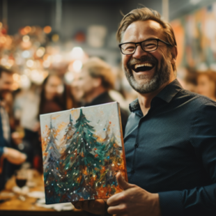 Gelungene X-Mas Party X-Mas Paint Event - Malen mit dem Team