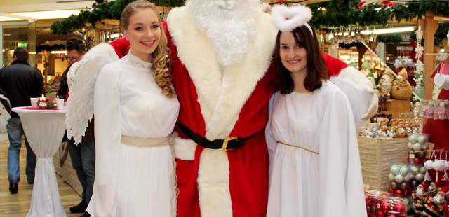 Weihnachtsmann mit Christkind und Engel Weihnachtsmann, Christkind, Engel, Nikolaus