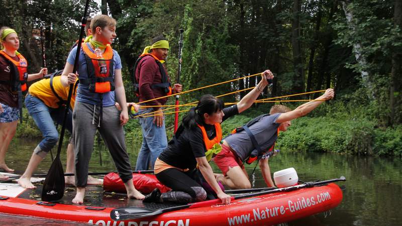 Azubi Event auf dem Mega-SUP