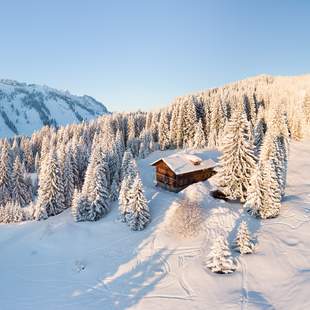 Merry X-Mas durch den Schnee zum Hüttenabend