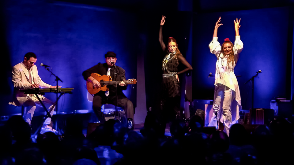 Flamenco Reborn / Rumba Fiesta Quartett auf der Bühne beim Jazztage Dresden – Musik, Tanz und mediterrane Energie