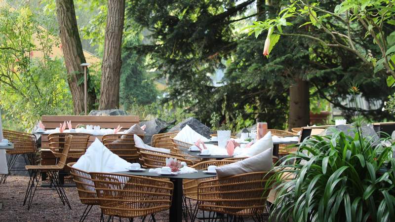 Frühstücksterrasse im Landhotel Am Rothenberg