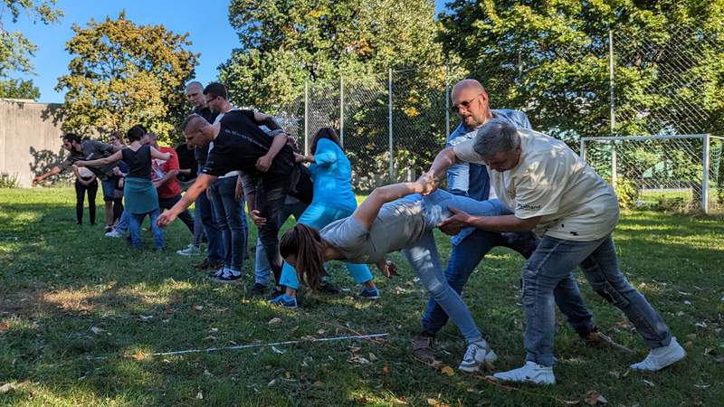 Teamaufgabe bei den Herkules-Teamspielen