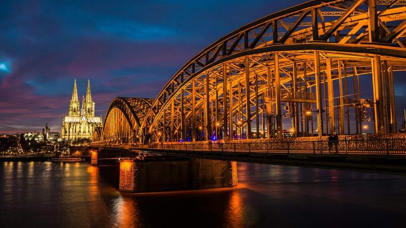 Köln bei Nacht Köln am Rhein