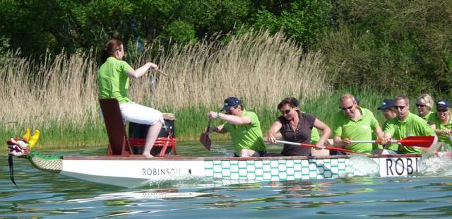 Olymipiasiegerin Birgit Fischer beim Winners Weekend im Drachenboot