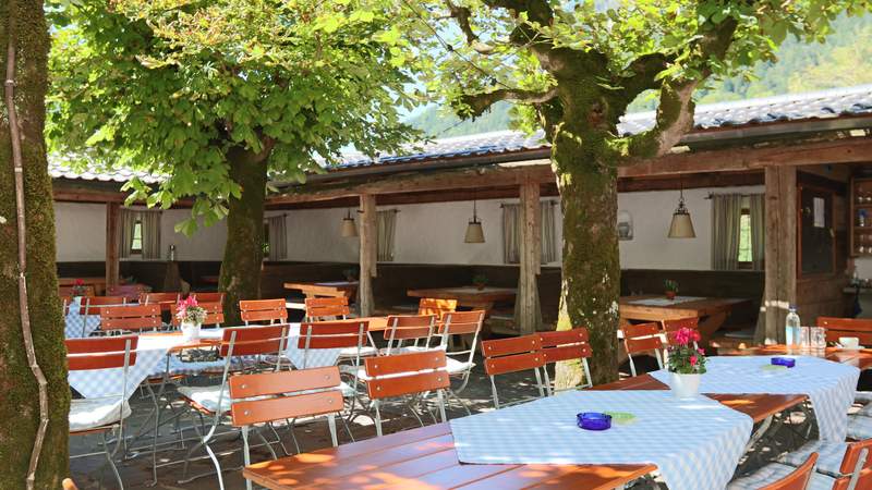 Biergarten, Kastaniengarten, Almhof, Erlebniswelt