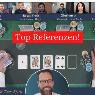 DAS virtuelle Teamevent mit Poker vom früheren Poker-Profi Virtuelles Poker-Team-Event mit Ex-PokerProfi