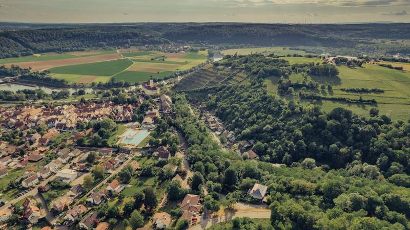 Gundelsheim von oben