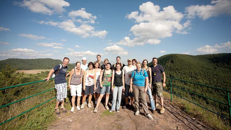 Das Siegerteam auf der Burg Geocaching