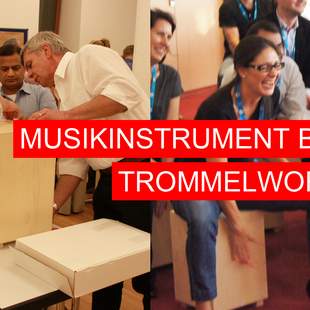Trommeln als Teamevent Team Event Musikinstrument bauen Trommelworkshop