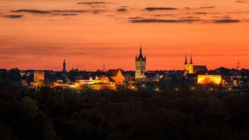 Bad Wimpfen Stadtansicht im Abendrot