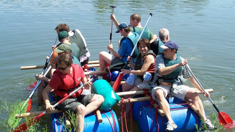 Teamevent Floßbau/Floßfahrt Lauffen am Neckar