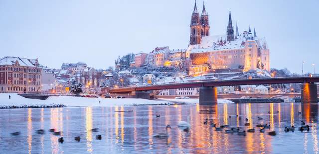 Meißen und die Albrechtsburg im Winter