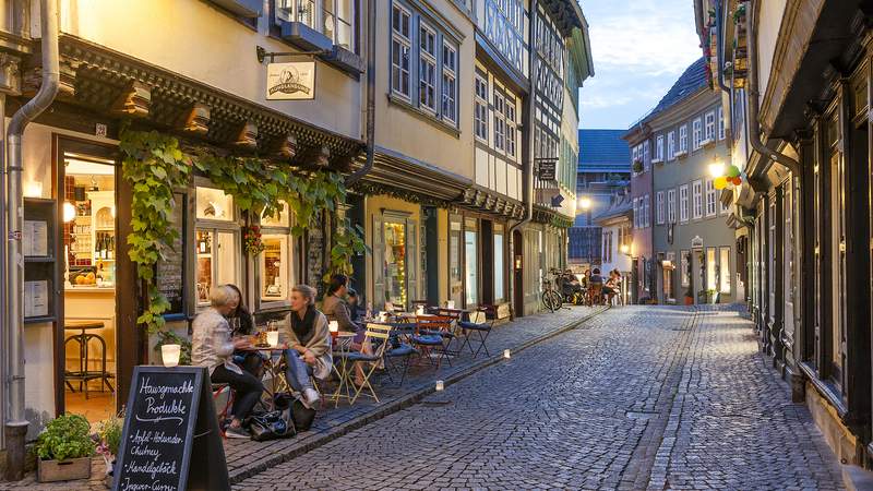 Erfurt Krämerbrücke abends